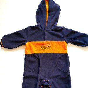 Vintage Starter University of Michigan Fleece Jumpsuit Coverall Hoodie 24 Months